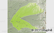 Physical 3D Map of Qing An, semi-desaturated