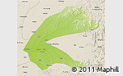 Physical 3D Map of Qing An, shaded relief outside