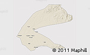 Shaded Relief 3D Map of Qing An, cropped outside