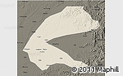Shaded Relief 3D Map of Qing An, darken