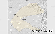 Shaded Relief 3D Map of Qing An, desaturated