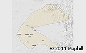 Shaded Relief 3D Map of Qing An, lighten, desaturated