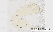 Shaded Relief 3D Map of Qing An, lighten, semi-desaturated