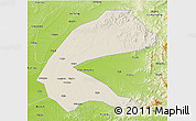 Shaded Relief 3D Map of Qing An, physical outside
