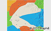 Shaded Relief 3D Map of Qing An, political outside
