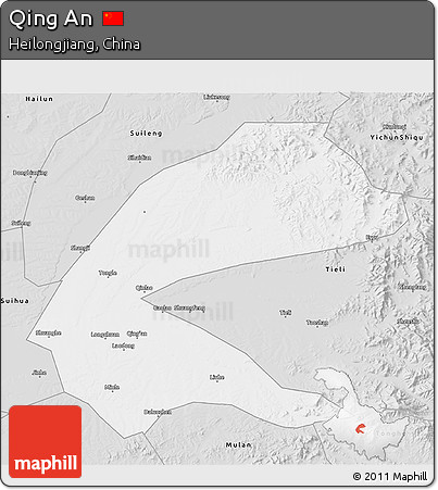 Silver Style 3D Map of Qing An