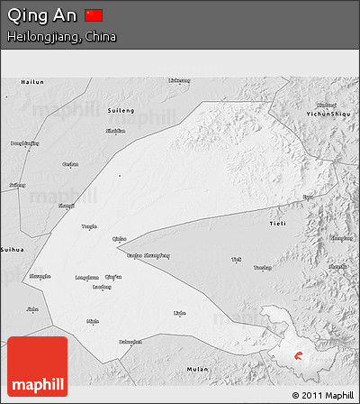Silver Style 3D Map of Qing An