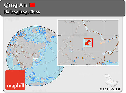 Gray Location Map of Qing An