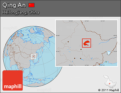 Gray Location Map of Qing An