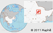 Gray Location Map of Qing An, highlighted country