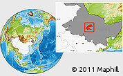 Physical Location Map of Qing An, highlighted country, highlighted parent region