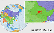 Political Location Map of Qing An