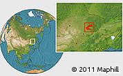 Satellite Location Map of Qing An