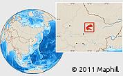 Shaded Relief Location Map of Qing An
