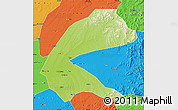 Physical Map of Qing An, political outside