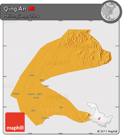 Political Map of Qing An, cropped outside