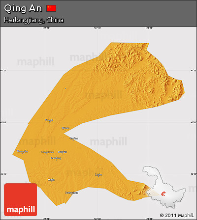 Political Map of Qing An, cropped outside