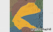 Political Map of Qing An, darken, semi-desaturated