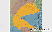 Political Map of Qing An, semi-desaturated