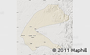 Shaded Relief Map of Qing An, lighten, semi-desaturated