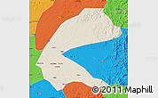Shaded Relief Map of Qing An, political outside