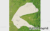 Shaded Relief Map of Qing An, satellite outside