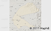 Shaded Relief Map of Qing An, semi-desaturated