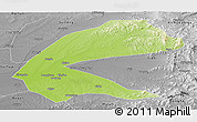 Physical Panoramic Map of Qing An, desaturated