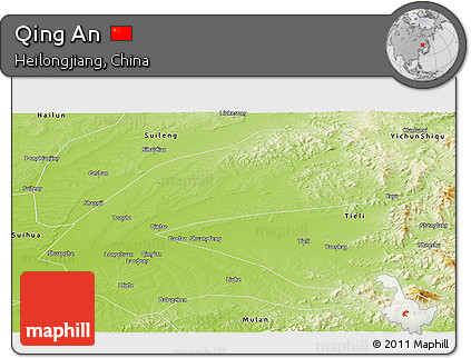 Physical Panoramic Map of Qing An