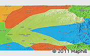 Physical Panoramic Map of Qing An, political outside