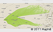 Physical Panoramic Map of Qing An, shaded relief outside