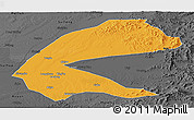 Political Panoramic Map of Qing An, darken, desaturated