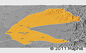 Political Panoramic Map of Qing An, desaturated