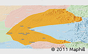 Political Panoramic Map of Qing An, lighten