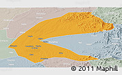 Political Panoramic Map of Qing An, lighten, semi-desaturated
