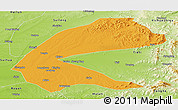 Political Panoramic Map of Qing An, physical outside