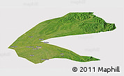 Satellite Panoramic Map of Qing An, cropped outside