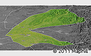 Satellite Panoramic Map of Qing An, desaturated
