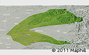 Satellite Panoramic Map of Qing An, lighten, semi-desaturated