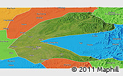 Satellite Panoramic Map of Qing An, political outside