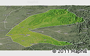 Satellite Panoramic Map of Qing An, semi-desaturated