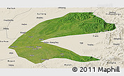 Satellite Panoramic Map of Qing An, shaded relief outside
