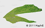 Satellite Panoramic Map of Qing An, single color outside