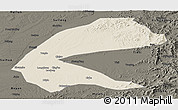 Shaded Relief Panoramic Map of Qing An, darken