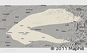 Shaded Relief Panoramic Map of Qing An, darken, semi-desaturated