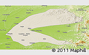 Shaded Relief Panoramic Map of Qing An, physical outside