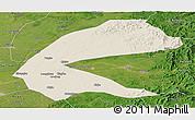 Shaded Relief Panoramic Map of Qing An, satellite outside