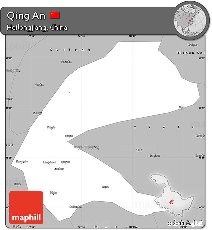 Gray Simple Map of Qing An