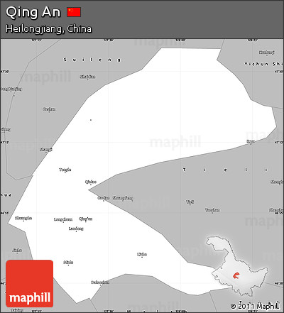 Gray Simple Map of Qing An
