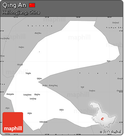 Gray Simple Map of Qing An